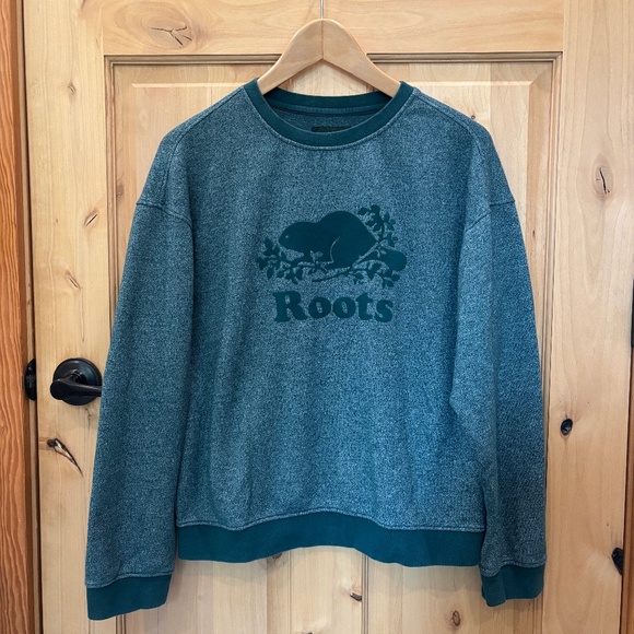 Roots Classic Beaver Green Crewneck Sweatshirt - Picture 1 of 11